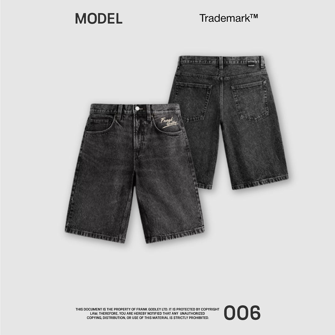 Concept 007 Frank Godley Unisex Washed Denim Jorts